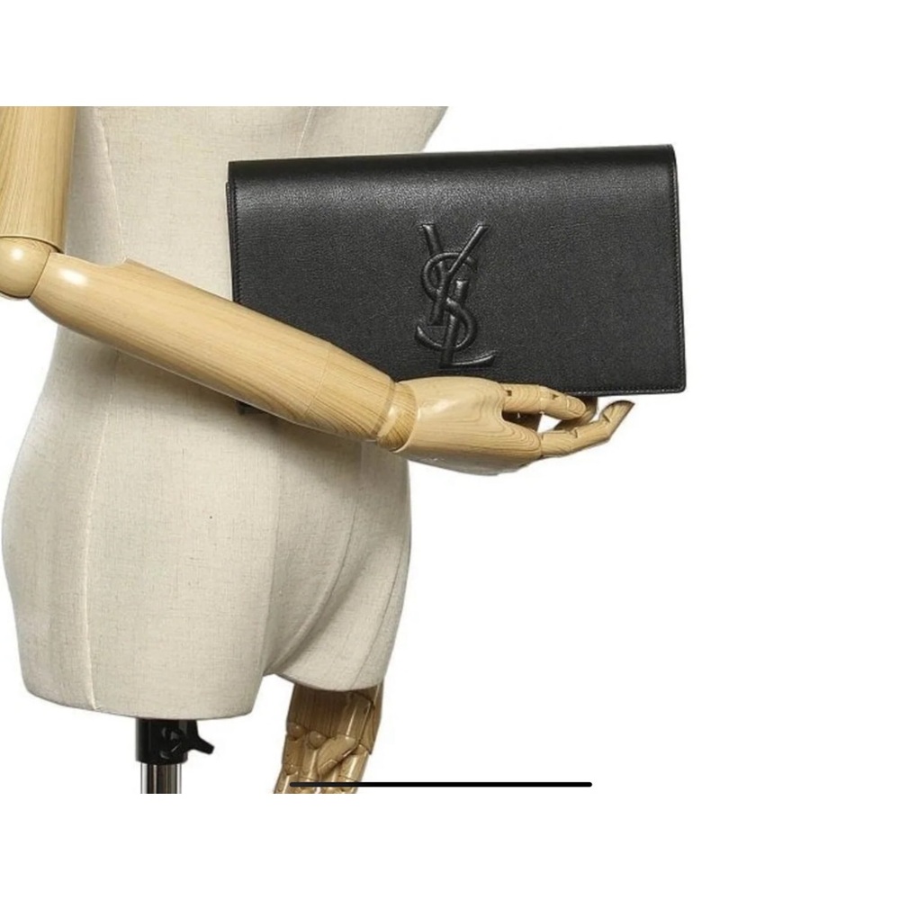 Saint Laurent calfskin monogram clutch With LV Dust Bag